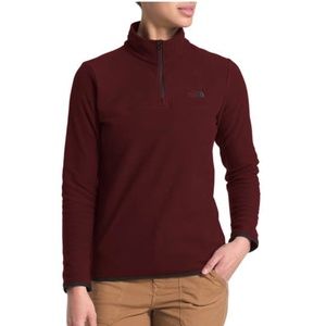 Women's North Face Sz M TKA Glacier 1/4 Zip Fleece Burgundy